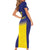 Sweden Rugby Custom Short Sleeve Bodycon Dress Three Crowns of Sweden Blue Pattern