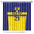 Sweden Rugby Custom Shower Curtain Three Crowns of Sweden Blue Pattern