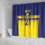 Sweden Rugby Custom Shower Curtain Three Crowns of Sweden Blue Pattern