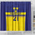 Sweden Rugby Custom Shower Curtain Three Crowns of Sweden Blue Pattern