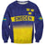 Sweden Rugby Custom Sweatshirt Three Crowns of Sweden Blue Pattern - Wonder Print Shop