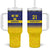 Sweden Rugby Custom Tumbler With Handle Three Crowns of Sweden Blue Pattern