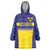 Sweden Rugby Custom Wearable Blanket Hoodie Three Crowns of Sweden Blue Pattern