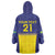 Sweden Rugby Custom Wearable Blanket Hoodie Three Crowns of Sweden Blue Pattern