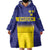 Sweden Rugby Custom Wearable Blanket Hoodie Three Crowns of Sweden Blue Pattern