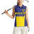 Sweden Rugby Custom Women Sleeveless Polo Shirt Three Crowns of Sweden Blue Pattern