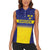 Sweden Rugby Custom Women Sleeveless Polo Shirt Three Crowns of Sweden Blue Pattern