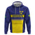 Sweden Rugby Custom Zip Hoodie Three Crowns of Sweden Blue Pattern - Wonder Print Shop