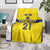 Sweden Rugby Custom Blanket Three Crowns of Sweden Gold Pattern