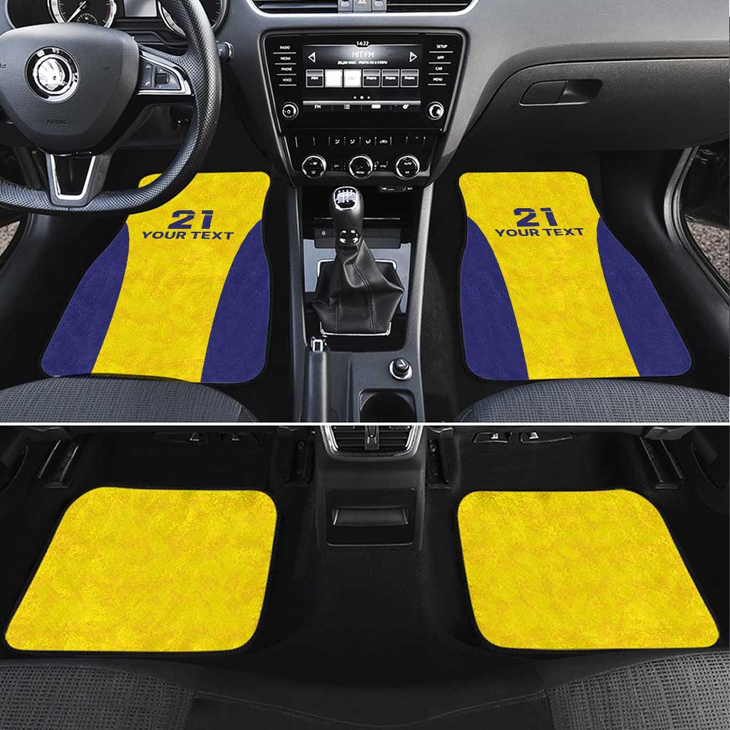 Sweden Rugby Custom Car Mats Three Crowns of Sweden Gold Pattern LT9 - Wonder Print Shop