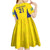 Sweden Rugby Custom Kid Short Sleeve Dress Three Crowns of Sweden Gold Pattern - Wonder Print Shop