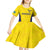 Sweden Rugby Custom Kid Short Sleeve Dress Three Crowns of Sweden Gold Pattern - Wonder Print Shop