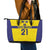 Sweden Rugby Custom Leather Tote Bag Three Crowns of Sweden Gold Pattern - Wonder Print Shop