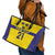 Sweden Rugby Custom Leather Tote Bag Three Crowns of Sweden Gold Pattern - Wonder Print Shop