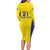 Sweden Rugby Custom Long Sleeve Bodycon Dress Three Crowns of Sweden Gold Pattern - Wonder Print Shop