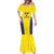 Sweden Rugby Custom Mermaid Dress Three Crowns of Sweden Gold Pattern - Wonder Print Shop