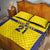 Sweden Rugby Custom Quilt Bed Set Three Crowns of Sweden Gold Pattern