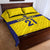 Sweden Rugby Custom Quilt Bed Set Three Crowns of Sweden Gold Pattern