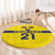 Sweden Rugby Custom Round Carpet Three Crowns of Sweden Gold Pattern