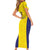 Sweden Rugby Custom Short Sleeve Bodycon Dress Three Crowns of Sweden Gold Pattern