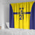 Sweden Rugby Custom Shower Curtain Three Crowns of Sweden Gold Pattern