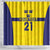 Sweden Rugby Custom Shower Curtain Three Crowns of Sweden Gold Pattern