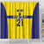 Sweden Rugby Custom Shower Curtain Three Crowns of Sweden Gold Pattern