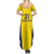 Sweden Rugby Custom Summer Maxi Dress Three Crowns of Sweden Gold Pattern