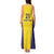 Sweden Rugby Custom Tank Maxi Dress Three Crowns of Sweden Gold Pattern