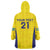 Sweden Rugby Custom Wearable Blanket Hoodie Three Crowns of Sweden Gold Pattern