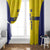 Sweden Rugby Custom Window Curtain Three Crowns of Sweden Gold Pattern - Wonder Print Shop