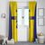 Sweden Rugby Custom Window Curtain Three Crowns of Sweden Gold Pattern - Wonder Print Shop