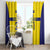 Sweden Rugby Custom Window Curtain Three Crowns of Sweden Gold Pattern - Wonder Print Shop