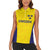 Sweden Rugby Custom Women Sleeveless Polo Shirt Three Crowns of Sweden Gold Pattern