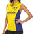 Sweden Rugby Custom Women Sleeveless Polo Shirt Three Crowns of Sweden Gold Pattern