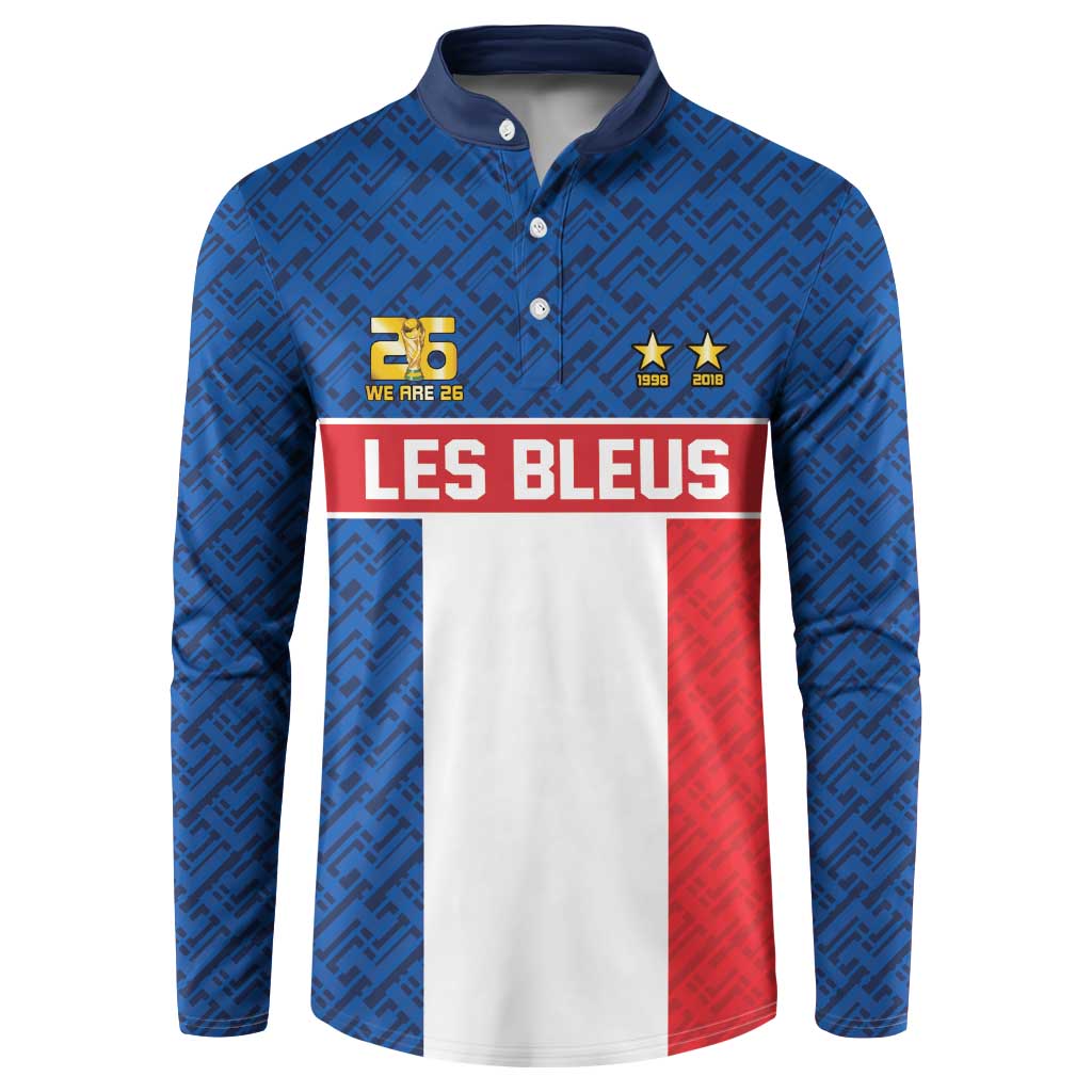 Custom France World Football Legacy Button Sweatshirt 2 Times History Champions - Wonder Print Shop