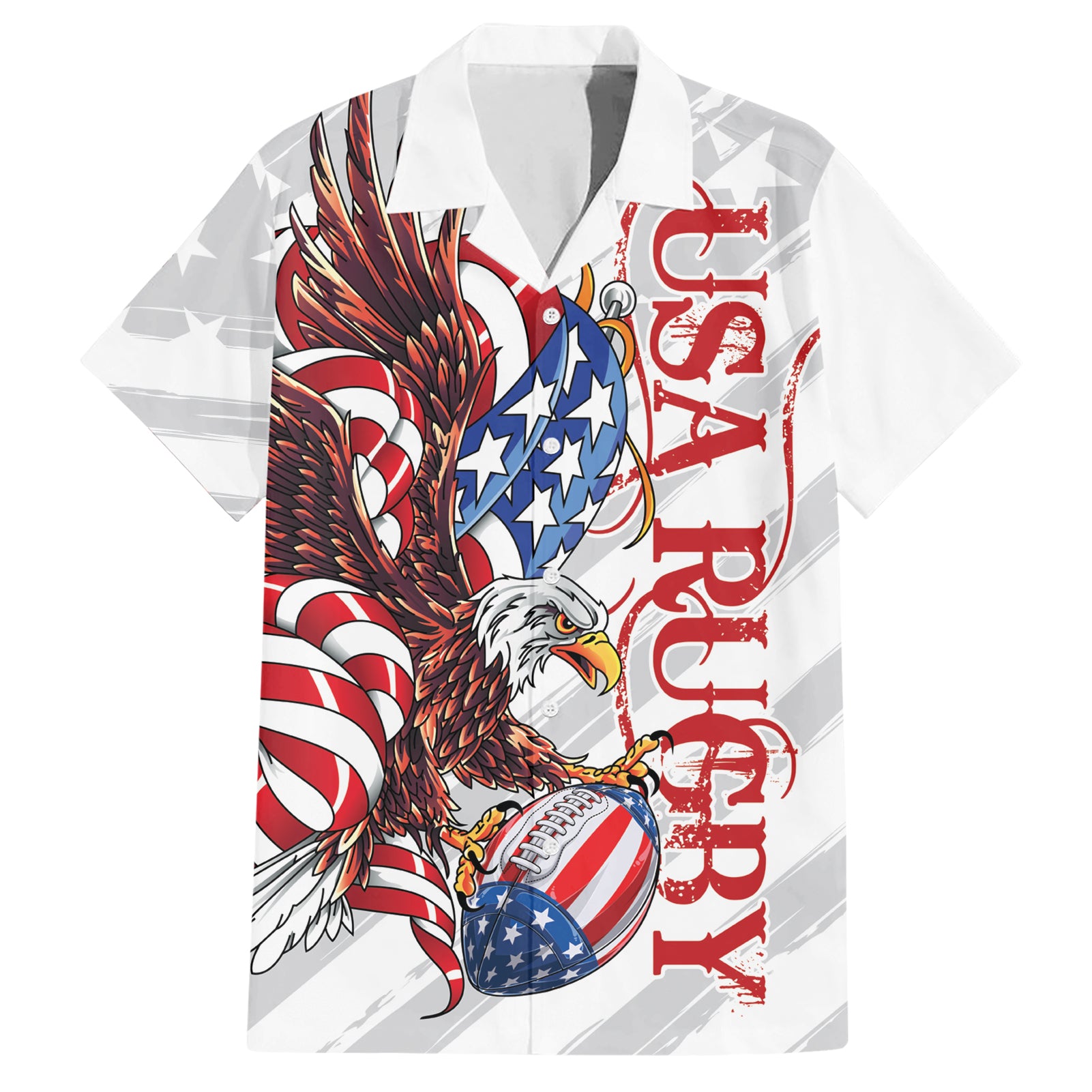 Personalized United States Rugby Hawaiian Shirt American Bald Eagle - Wonder Print Shop