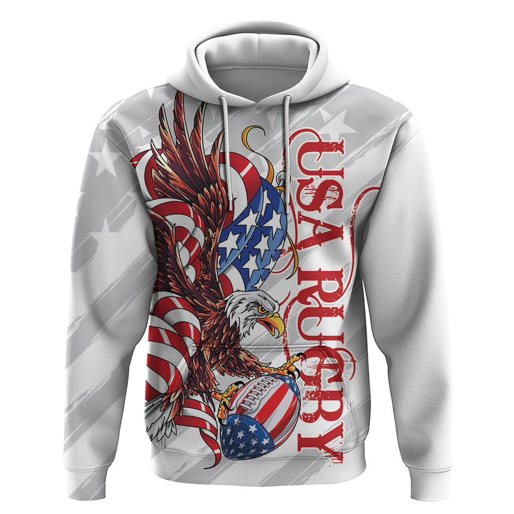 Personalized United States Rugby Hoodie American Bald Eagle - Wonder Print Shop