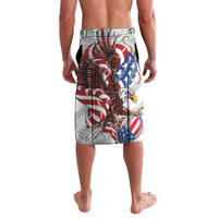 Personalized graphic shorts with eagle and American flag stripes