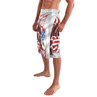 Personalized graphic shorts, side view, eagle and flag stars