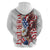 Personalized United States Rugby Zip Hoodie American Bald Eagle