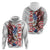 Personalized United States Rugby Zip Hoodie American Bald Eagle