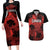 Custom Canada Rugby Couples Matching Long Sleeve Bodycon Dress and Hawaiian Shirt Maple Leaf With Sporty Style LT9 - Wonder Print Shop