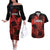 Custom Canada Rugby Couples Matching Off The Shoulder Long Sleeve Dress and Hawaiian Shirt Maple Leaf With Sporty Style LT9 - Wonder Print Shop