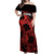 Custom Canada Rugby Off Shoulder Maxi Dress Maple Leaf With Sporty Style - Wonder Print Shop