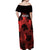 Custom Canada Rugby Off Shoulder Maxi Dress Maple Leaf With Sporty Style - Wonder Print Shop