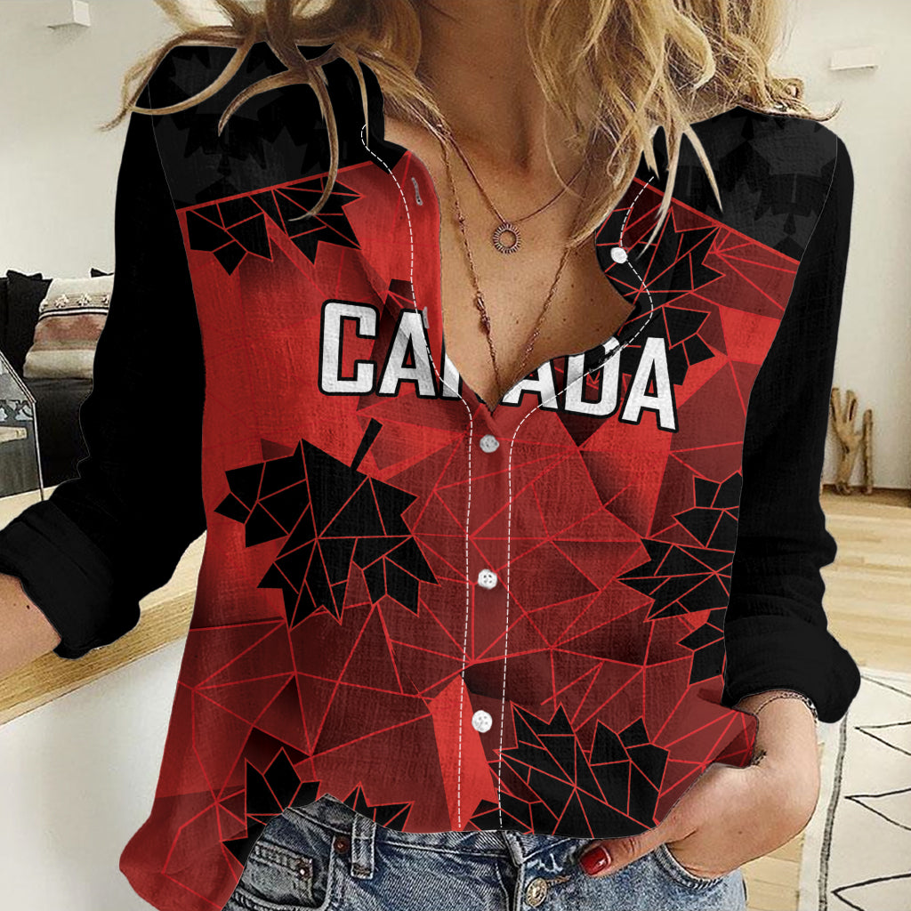 Custom Canada Rugby Women Casual Shirt Maple Leaf With Sporty Style