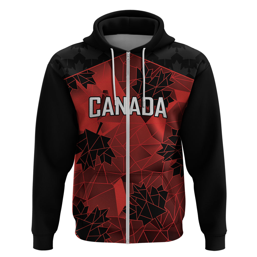 Custom Canada Rugby Zip Hoodie Maple Leaf With Sporty Style