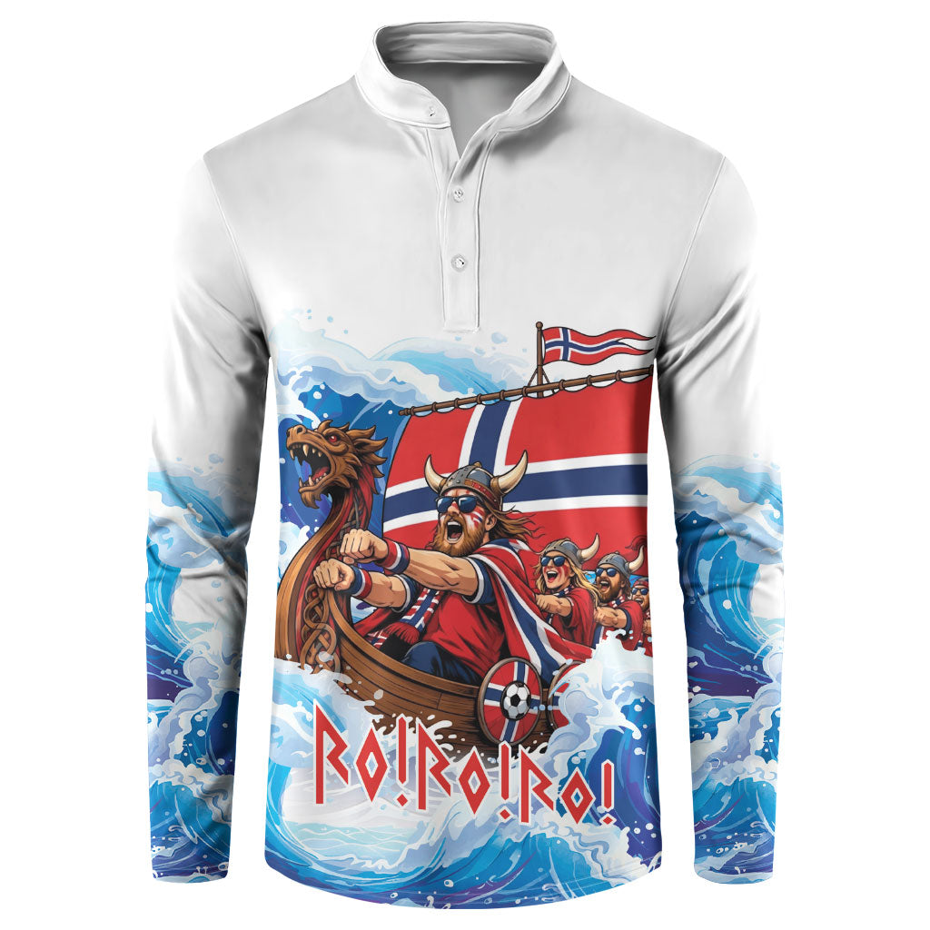 Custom Norway Viking Row - Alt for Norge Button Sweatshirt Norge Football Supporter Wave Edition