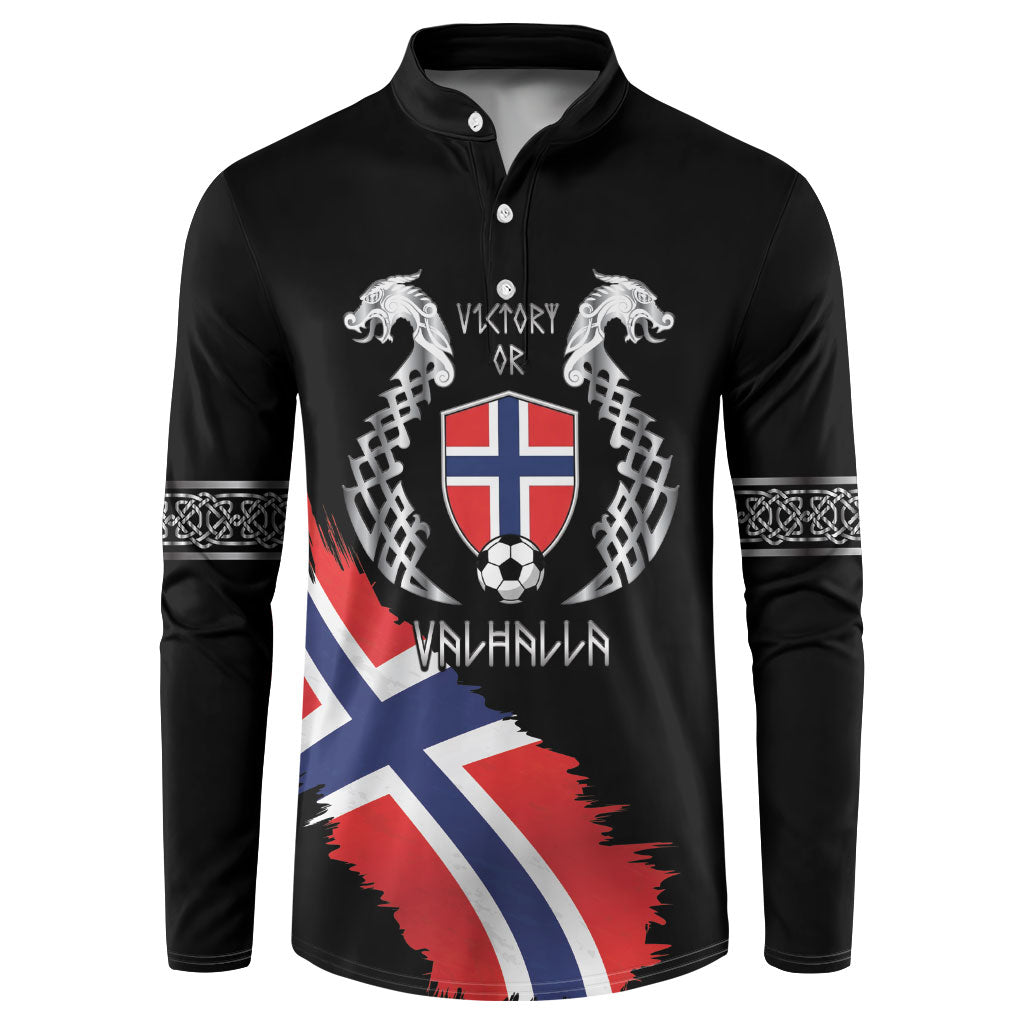 Victory or Valhalla Norway Football Personalized Button Sweatshirt Norge Football Supporter